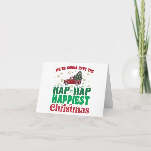 We gaan de Hap Hap Gelukkigste Kerstmis hebben Bedankkaart (Voorkant)