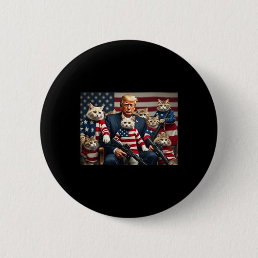 We Gaan De Katten Redden Grappige Trump Stem 2025  Ronde Button 5,7 Cm (Voorkant)