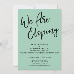 We Gaan Elopement Groen Casual Post-Huwelijksfeest Kaart