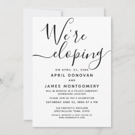 We Gaan Elopende Typografie Huwelijksuitnodiging Kaart