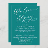 We gaan ervandoor, eenvoudige Teal-viering Kaart (Voorkant / Achterkant)