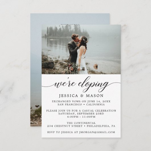 We gaan ervandoor Elopement Aankondiging (Voorkant / Achterkant)