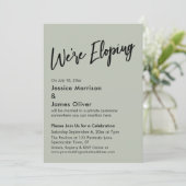 We gaan ervandoor Minimal handgeschreven Sage Groe Kaart (Staand voorkant)