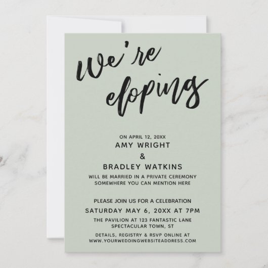 We gaan ervandoor Moderne Handgeschreven Typografi Kaart (Voorkant)