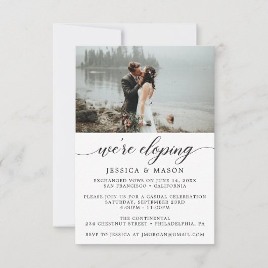 We gaan ervandoor Trouwen op de vlucht Aankondigin Kaart (Voorkant)