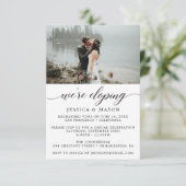 We gaan ervandoor Trouwen zonder publiek Aankondig Kaart (Staand voorkant)