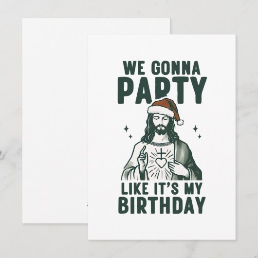 We Gaan Feesten Alsof Het Mijn Verjaardag Is Feestdagenkaart (Voorkant / Achterkant)