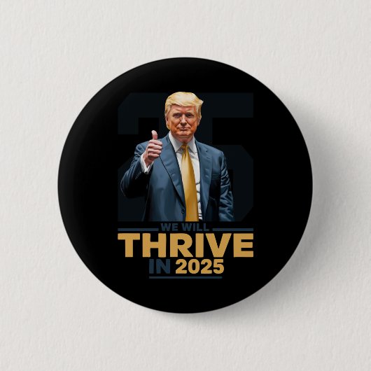 We gaan het goed doen in 2025! ronde button 5,7 cm (Voorkant)