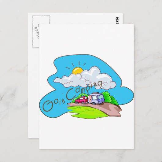 We gaan kamperen briefkaart (Voorkant / Achterkant)