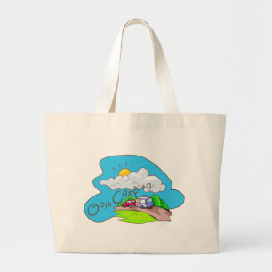 We gaan kamperen grote tote bag