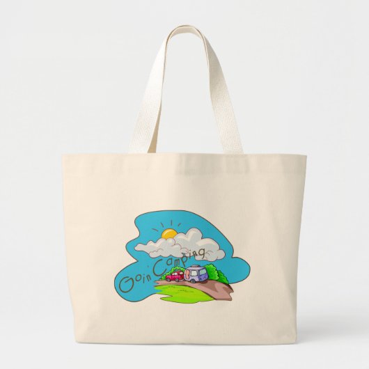 We gaan kamperen grote tote bag (Voorkant)