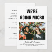 We gaan Micro Downsized Foto Huwelijk Aankondiging (Voorkant / Achterkant)