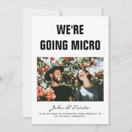 We gaan Micro Downsized Foto Huwelijk Aankondiging