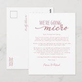 We gaan micro downsizen Huwelijksaankondiging Briefkaart (Voorkant / Achterkant)