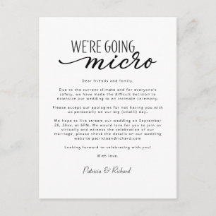We gaan micro downsizen Huwelijksaankondiging Briefkaart