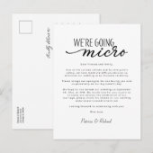 We gaan micro downsizen Huwelijksaankondiging Briefkaart (Voorkant / Achterkant)