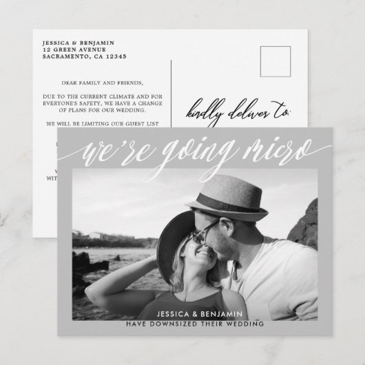 We gaan micro | Huwelijksupdate Aankondigingskaart (Voorkant / Achterkant)