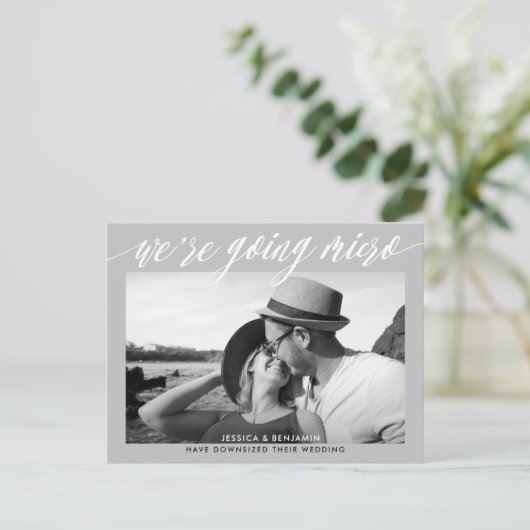 We gaan micro | Huwelijksupdate Aankondigingskaart (Staand voorkant)