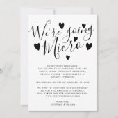 We gaan Micro Small Wedding Downsizing Hearts Aankondiging (Voorkant)