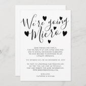 We gaan Micro Small Wedding Downsizing Hearts Aankondiging (Voorkant / Achterkant)