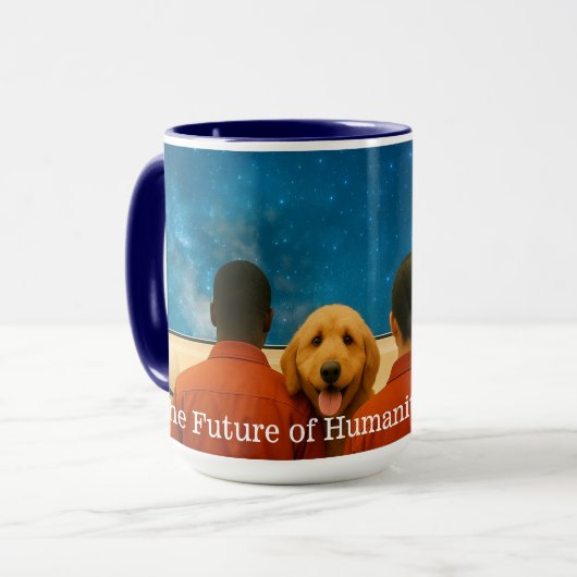 'We gaan naar de sterren' 15oz Coffee Mok (Voorkant links)