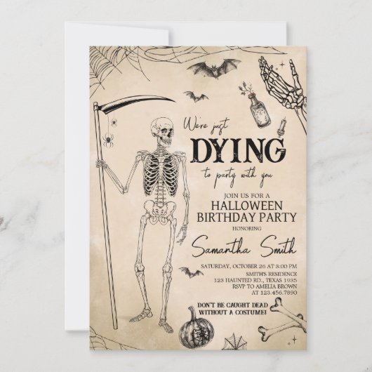 We gaan naar een Halloween verjaardagsfeestje Kaart (Voorkant)