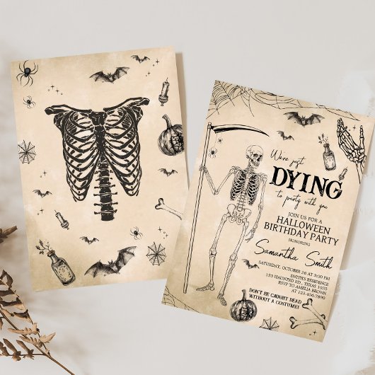 We gaan naar een Halloween verjaardagsfeestje Kaart