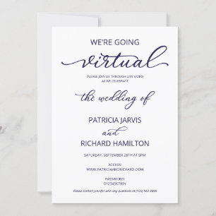 We gaan naar een virtuele social distancing bruilo kaart