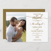 We gaan naar een virtuele social distancing bruilo kaart (Voorkant / Achterkant)