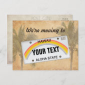 We gaan naar Hawaii (aanpasbaar) LicensePlate Aankondigingskaart (Voorkant / Achterkant)