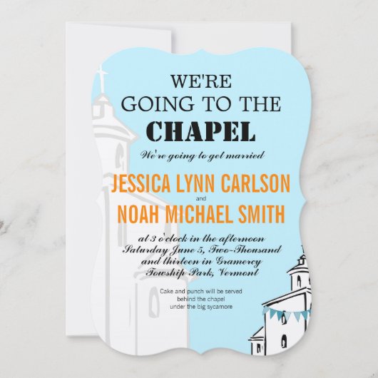We gaan naar het Chapel Wedding Kaart (Voorkant)