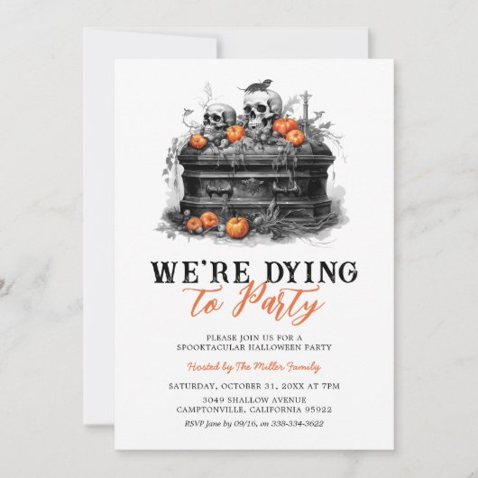 We gaan naar het Halloween feest Kaart (Voorkant)