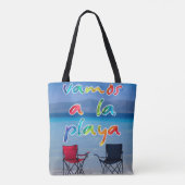 we gaan naar het strand tote bag (Achterkant)