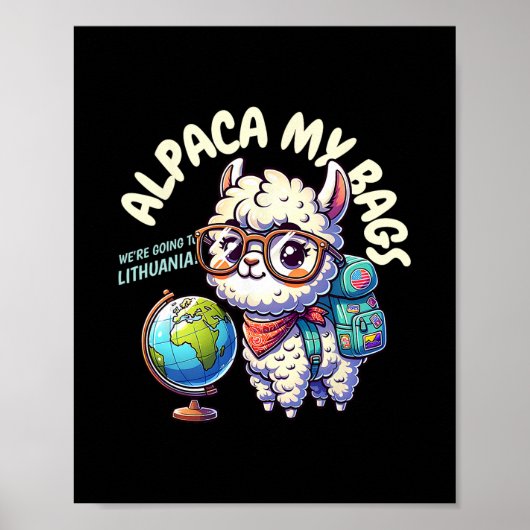 We gaan naar Litouwen! Grappige bijpassende Vilniu Poster (Voorkant)