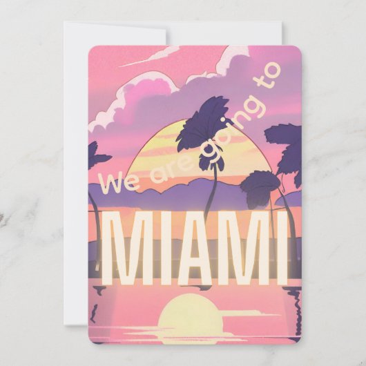 We gaan naar Miami Invitation Kaart (Voorkant)