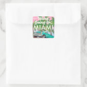 We gaan naar Miami Vierkante Sticker (Tas)