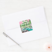 We gaan naar Miami Vierkante Sticker (Envelop)