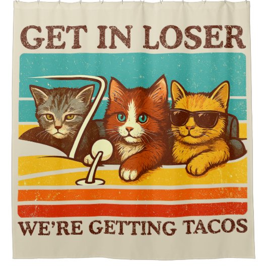 We gaan naar Tacos. Douchegordijn (Voorkant)