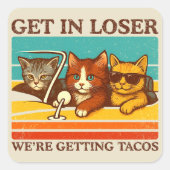 We gaan naar Tacos. Vierkante Sticker (Voorkant)