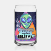 We gaan nergens geloven blikvorm glas (Achterkant)