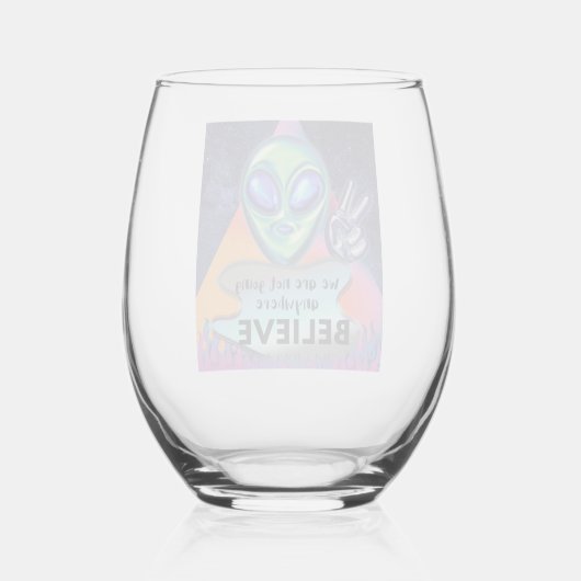 We gaan nergens geloven wijnglas zonder voet (Voorkant)