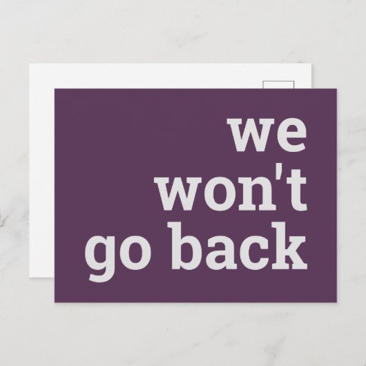 We gaan niet terug briefkaart (Voorkant / Achterkant)