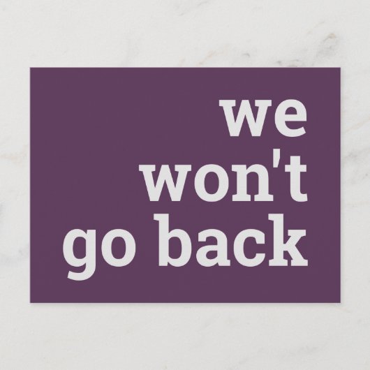 We gaan niet terug briefkaart (Voorkant)