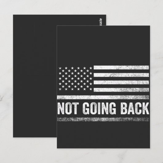 We gaan niet terug Harris Walz Verkiezing Briefkaart (Voorkant / Achterkant)