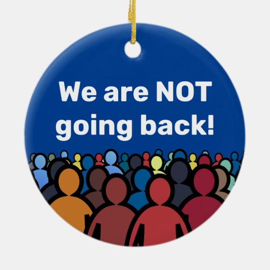 We gaan niet terug keramisch ornament (Achterkant)