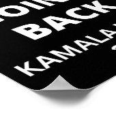 We gaan niet terug naar de slogan van Kamala Harri Poster (Hoek)