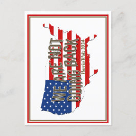 We gaan niet terug naar de VS Briefkaart