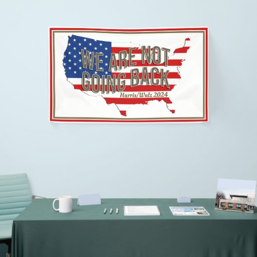 We gaan niet terug naar de VS Spandoek (Beurs)