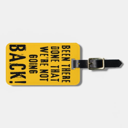 We gaan niet terug naar het Bagagelabel (Voorkant horizontaal)