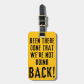 We gaan niet terug naar het Bagagelabel (Voorkant verticaal)